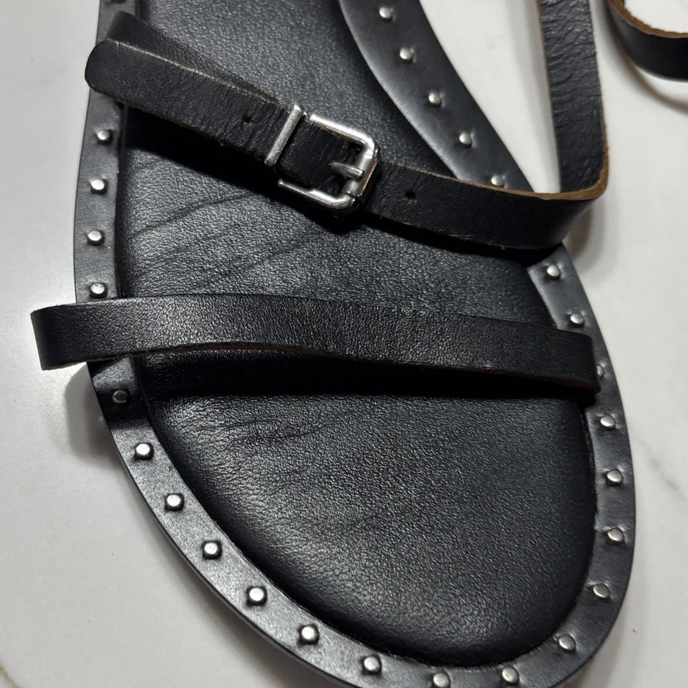 Zara Black Studded Sandals - Picture 4 of 10